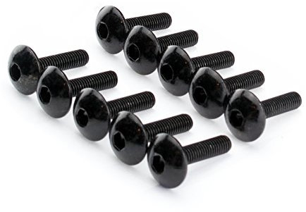 M6x25mm Linsenkopfschraube schwarz M6 Gewinde Linsenkopf breit Innensechskant - 10 Stück