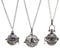 Julie Wang 3PCS Antique Silver Essential Oil Diffuser Necklace Aromatherapy Pendant Perfume Jewelry Tree/Clouds/Butterfly Cage with Lava Beads