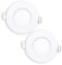 Popp® Pack x2 Placa Downlight LED Techo Empotrable Circular 6W Luz neutra 4000K 420Lumenes Corte de techo Ø105mm chip LUMILEDs, para oficina,cocina,pasillos,domitorio,salón (6W 4000K)