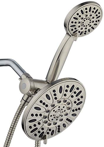 AquaDance Brushed Nickel 7 Premium High Pressure 3-Way Rainfall Combo with Extra Long 72 inch Hose – Enjoy Luxury 6-Setting Rain Showerhead and Matching Hand Held Shower Separately or Together