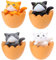 Lot de 4 coquetiers Miniatures en Forme de Chat
