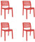 resol grupo GARBAR Wind 4er Set Indoor Outdoor Stuhl | Garten, Terrasse, Balkon, Wohnzimmer, Küche, Esszimmer | Design, leicht, stapelbar | Rot