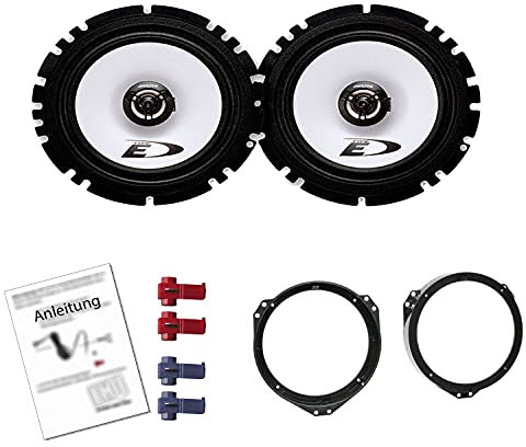 Alpine SXE 1725S Lautsprecher mit Einbauset passend für Opel Calibra 1990-1997 Türen vorne 440 W 165mm 2 Wege Koax