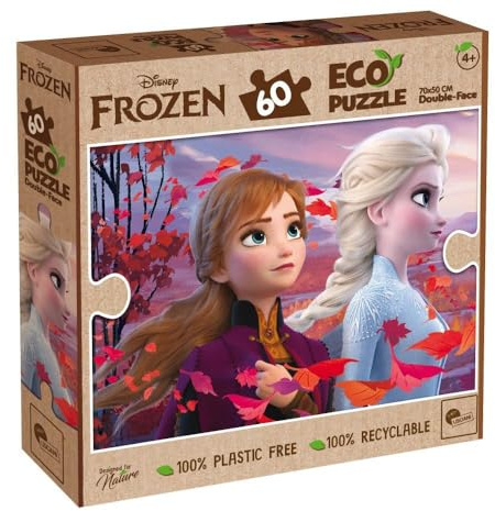 Lisciani - Disney Frozen Eco Puzzle - Nachhaltiges Lernspiel ab 4 Jahren - Double Face 2 in 1: 60 Teile - 100% Recycelbar & Plastikfrei - Format 50 x 70 cm - Umweltbewusstes Spielzeug für Kinder