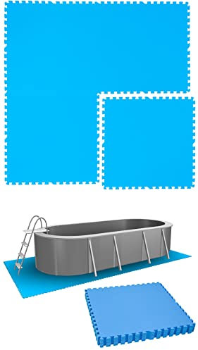 EYEPOWER Tapis de Piscine 5,1 m² - 8 Tapis de Sol EVA 81x81 - Jeu de Dalles Protection Extérieure