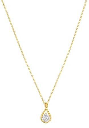 Amor Kette mit Anhänger 925 Sterling Silber Damen Halsschmuck, mit Zirkonia synth., 42+3 cm, Silber, Kommt in Schmuck Geschenk Box, 2034417