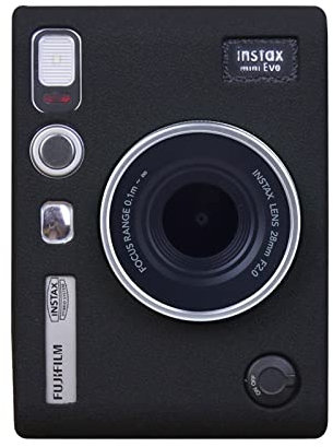 MUZIRI KINOKOO Mini EVO Case Silicone Protective Case - Light Weight Soft Rubber Easy Carrying Case - Compatible for Fuji Instax Mini EVO Instant Camera - Black