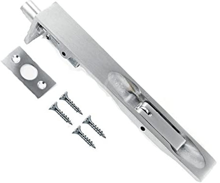 TERF® Heavy Duty Polished Chrome Flush Bolt 150mm [6''] Slide Door Bolt Latch Lock Concealed Door Flush Bolt Security Lever Action including Fixing Screw - Pack of 1