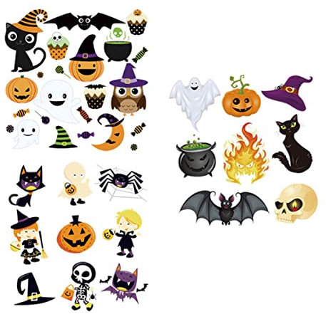 EXCEART Halloween BüGelbilder Set - 3 StüCk KüRbis AufnäHer Zum AufbüGeln FüR Kinder Hochwertige WäRmeüBertragungs-Aufkleber FüR Festtagskleidung Und Diy-Projekte