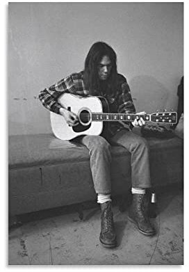 LIQIU Poster Neil Young Rocksänger, Gitarrist, Pianist, Regisseur, Poster, coole Kunstwerke, Gemälde, Wandkunst, Leinwanddrucke, hängende Bilder, Poster, 40 x 60 cm, 7 Stück
