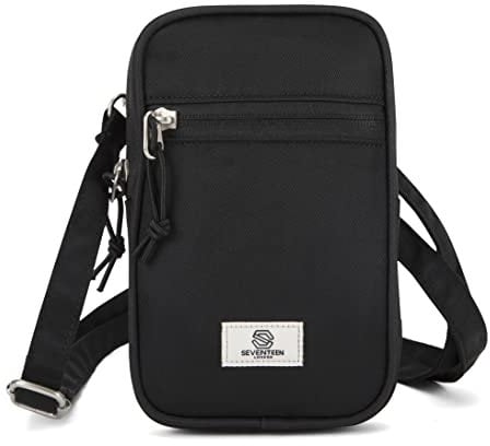 SEVENTEEN LONDON – Schlanke „Lewisham“ Umhängetasche in schwarz für Damen und Herren