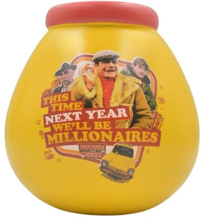 Pot Of Dreams Only Fools and Horses, Metal, Yellow, 14cm x 14cm x 14cm