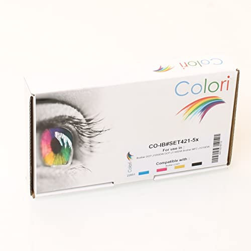 Colori Kompatibles Set 5X Druckerpatrone für Brother LC421 LC421XL DCP-J1050DW DCP-J1140DW MFC-J1010DW