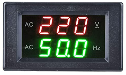 Generator Dual Display LED Frequenzmesser Frequenzmesser Hz Digital AC Voltmeter Frequenzmesser Testwerkzeug (Schwarz)