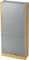 bümö Rollladenschrank in Buche/Silber mit Chromgriff - Vertikal Jalousieschrank 90 cm breit, Aktenschrank abschließbar, Büroschrank für Ordner & Co.