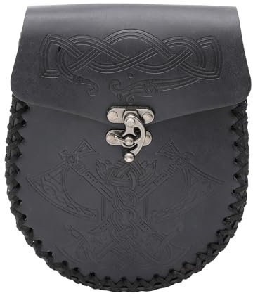JAOYU Mittelalterliche Gürteltasche, Vintage Tragbare Gürteltasche Renaissance Gürteltasche Lederbeutel Tasche Wikinger Kostüm Zubehör für Männer Frauen