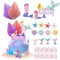 27 Stück Glitzer Meerjungfrau Tortendeko, Meerjungfrau Kuchendeko, Tortendeko Meerjungfrau Deko, Für Mädchen Party Geburtstag Party Kuchen Dekoration Supplies