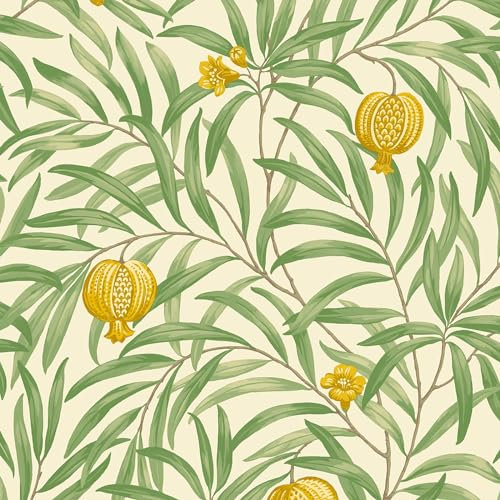 Belgravia Decor Pomegranate Yellow Green Wallpaper 9612 - Leaf Foliage