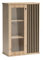 Vitrine mit Lamellen MALI, 86,4 x 131,9 x 40,6 cm, Vitrinenschrank mit Glas Türen, Ideal für das Wohnzimmer, Modern Glasvitrine, ohne Metallfüßen, ohne LED-Beleuchtung - Artisan Eiche/ Schwarz