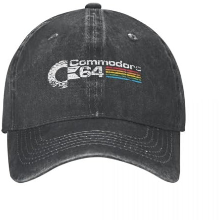 Baseballkappe Snapback Sonnenhut Hip Hop Denim Retro Commodore 64 Baseball Cap Mann Frühling Herbst Snapback Hut C64 Amiga Computer Geek Nerd Cap Hüte Männer Frauen