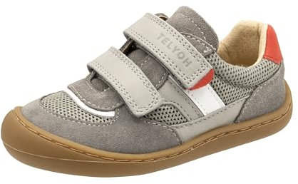 Telyoh Barfußschuhe Sneaker Kinder Barefoot Y01142 Leder Grau, Schuhgröße:EUR 29