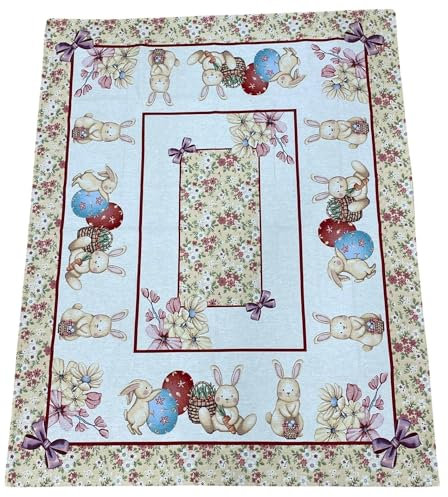 Emily Home Tischdecke OSTERN aus Gobelin Stoff mit Rahmen (ohne Servietten) (Paco, rechteckig x 8 Plätze 140 x 220 cm)