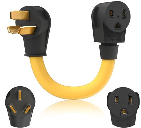NEMA 10-50P a 6-50R - Enchufe de soldadura resistente de 250 V, adaptador de estufa a horno a soldador, cortador de plasma de 50 amperios con mango ergonómico STW 6AWG x 3C