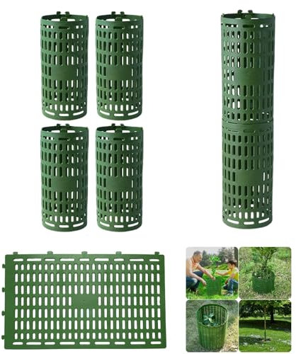 Wuyue Hua Protector de tronco de árbol, 6 protectores de tronco con lazos giratorios, ajustable para árboles o plantas de varios tamaños, evitando daños por corteza de árbol (verde, 6 unidades)