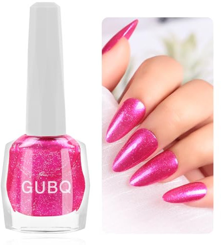 DouborQ Glitter Nail Polish Pinkish Glimmer Long-lasting Sequins Nail Art Varnish (07)
