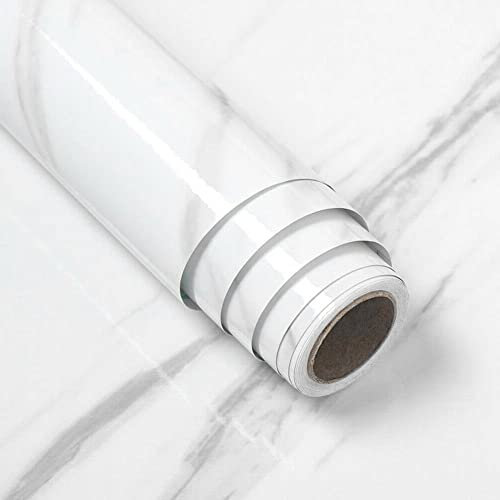 Warmiehomy Sticky Back Plastic Roll Wallpaper 2 Pack 60cm x 5m Marble Self Adhesive Wallpaper Peel and Stick Vinyl Wrap Wallpapers for Furniture Sticker, Kitchen, Worktops