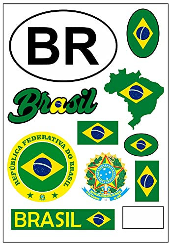 Daged Carte autocollante Brésil - Pour voiture, moto, motard - Drapeau décoratif AK