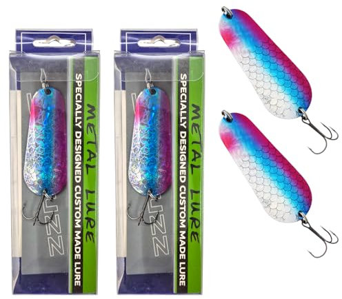 SEABUZZ Blinker Set 23g/6,5cm - Hecht & Barsch & Zander Angelköder - Metalllöffel Harte Köder mit Drillingshaken - Spinner Angeln Sport Set - Angel Spoon - Hechtköder - Barschköder - Köder Set (BRB)