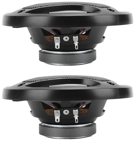 Bnineteenteam Car Round Stereo Speaker, 1 Pair 5 Inch Car Stereo Speaker 300W 88dB 4 Ohm Adjustable Sound Effect Round Clear Sound Bass for Vehicle DC12V