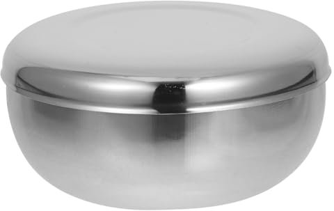 MAGICLULU Thermal Insulated Stainless Steel Soup Bowl with Lid Metal Rice Bowl Korean Dinnerware for Salad Noodles Popcorn Practical Storage