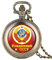 HUIBBGO Russia Emblema Comunismo URSS Distintivi Sovietici Falce Martello Quarzo Orologio Tascabile Collana Pendente