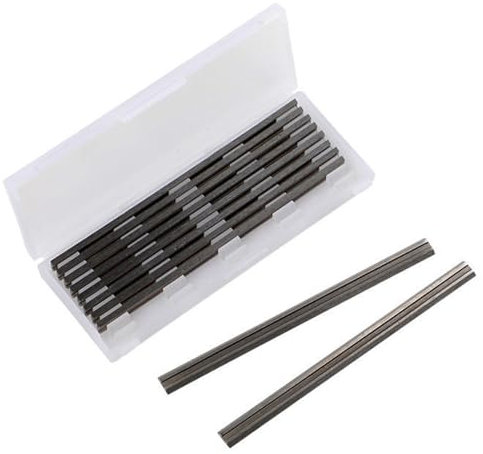 10Pcs Reversible Planer Blades 82mm, Precision HSS Cut Planer Woodworking Electric Planer Blades with Two Cutting Edges Compatible with Makita/Black/Decker