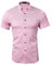 Misfuso Chemise Homme Manches Courtes en Couleur Uni Chemise d'Été sans Repassage Chemise Homme Décontracté Rose S