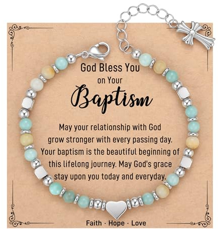 Baptism Gifts for Girl, Catholic Christening Baptism Cross Bracelet