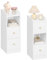 Hzuaneri Nachttisch 2er Set, Schmaler Beistelltisch mit 2 Schubladen, Nachttische mit Offenem Fach, Verstellbare Schubladenposition für Schlafzimmer, Wohnzimmer, 30 x 24 x 65 cm Weiß NS62213X