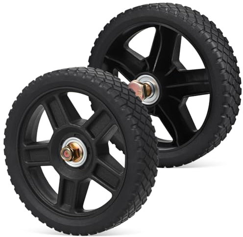 VANZACK 2pcs Plastic Lawn Mower Wheels Replacement Mower Front Wheels for Standard Push Lawn Care Use