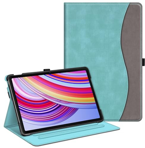 Fintie Funda para Xiaomi Redmi Pad Pro 12.1 pulgadas 2024, funda protectora multiángulo de visión con ranuras para documentos, función de apagado automático/despertar, turquesa