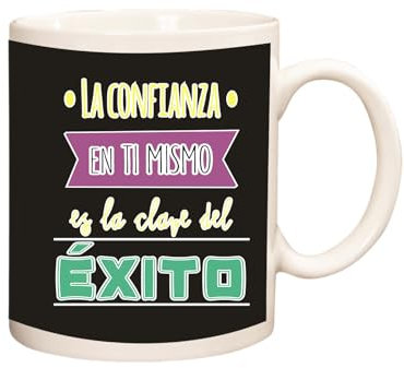Docliick - Taza de café con frases motivadoras y original.Taza friki 350 ml, taza para regalo graciosa. Taza desayuno bonita.La confianza