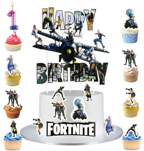 Alaoo Geburtstagskerzen Zahlen, Kuchendeko geburtstagskerze 1, Kerzendekoration zum Thema Spiel, Violetter Farbverlauf Geburtstagskerzen, Geburtstag Deko