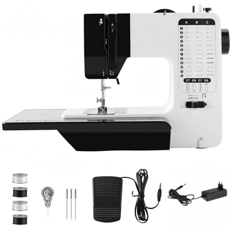 YUMILI 12 Stiche Mini-Nähmaschine, 738 Automatische Doppel-Thread-Nähmaschine für den Hausgebrauch 220V (Set 1)