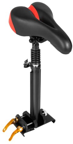 Sattel Scooter Sitz | Elektroroller Sitz | Elektrischer Skateboard Sattel | Federn Stoßdämpfender | 100 kg Max. Tragkraft | Höhenverstellbar | Für meisten Scooter-Kissen