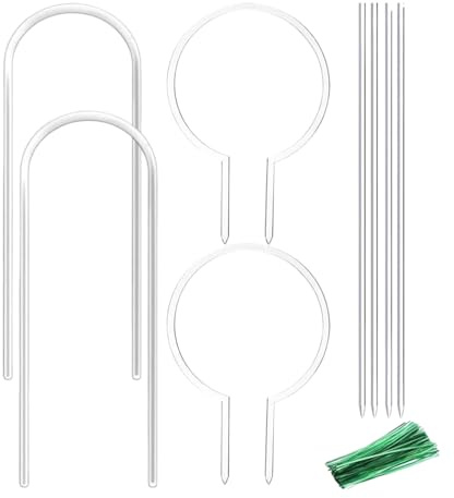 Clear Acrylic Plant Trellis, Indoor Holder, U Shape with Twist Tie Feature, Decorative Stem Support Tool, Garden Accessory with Compact Build, Flower Vegetable Gadget for Potted and Plants
