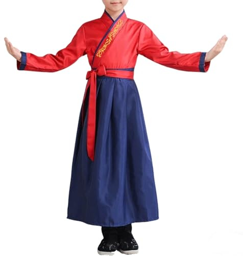 Générique Hanfu Costume Traditionnel Chinois pour Garçons Ancien Costumes Accessoires Halloween Carnaval Cosplay Kimono Japonais Enfants, Enfants Déguisements