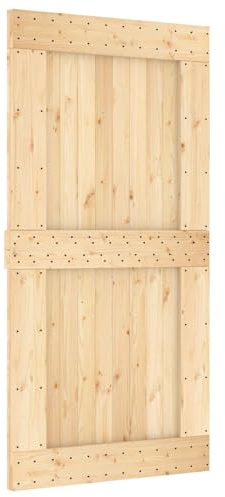 Mokuyary NARVIK - Puerta de madera de pino maciza, 100 x 210 cm, para sala de estar, dormitorio, cocina, cuarto de baño