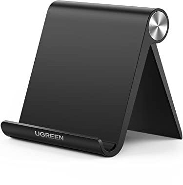 UGREEN Soporte Móvil Mesa, Stand Multiángulo para Smartphones Ajustable Compatible con iPhone 16/15/14/13/12, Galaxy S24/S23, Xiaomi Redmi 10/9 Pro Negro