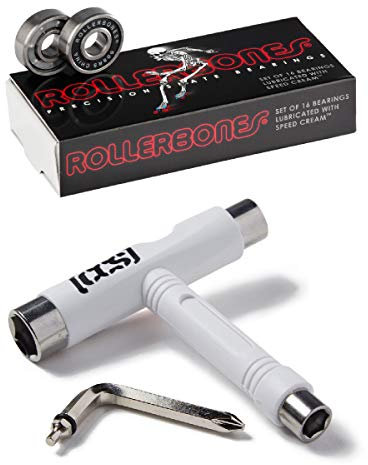 RollerBones Bones Roller Bones Skate Kugellager mit CCS Skate Tool (Rollerbones W/White CCS Skate Tool)